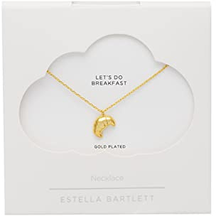 Estella Bartlett Gold Plated Croissant Necklace – Dainty Pendant Necklace for Women, Everyday Layering Jewellery Gift