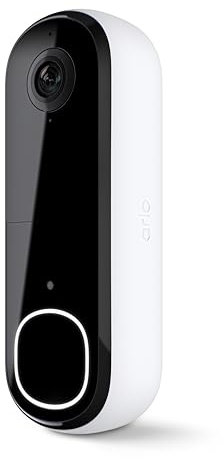 Arlo Video Doorbell 2K | 2nd Gen | Wire-Free/Wired Option, 2-Way Audio, Night Vision, Head to Toe Video View, Integrated Siren | Live Stream | Real Time Notifications |180 Deg Wide View, White