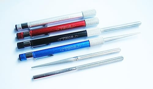 THOR-DARTS Diamant-Schleif-Stift/Diamond-Pen-Sharpener in Silber mit Einfach-Kopf, 240er Körnung/Grit, Schleifstein für Darts oder Angelhaken…