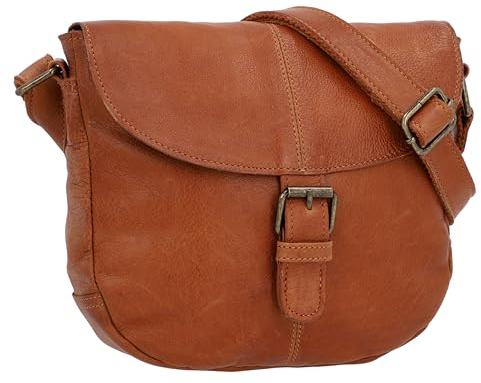 Gusti Handtasche Leder - Candice Umhängetasche Schultertasche Tasche Partytasche Henkeltasche Festivaltasche Tragetasche Leder (Braun)