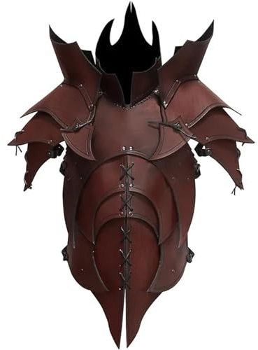 McbeAn Retro-Krieger-Brustpanzer, Mittelalterliche Brustplatte, Brustpanzer Wikinger-Männer-Krieger-Kampfanzug, PU-Leder/größenverstellbar, Cosplay-Halloween-Kostüm, Als Geburtstagsgeschenk