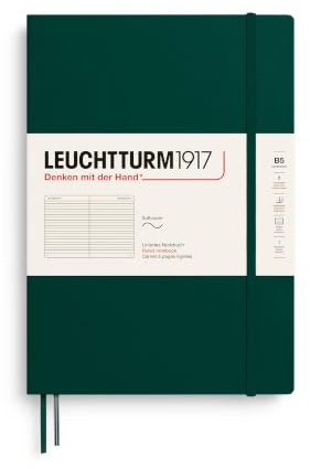 LEUCHTTURM1917 370310 Notizbuch Composition (B5), Softcover, 123 nummerierte Seiten, Forest Green, Liniert