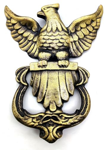 5MOONSUN5's Eagle Shape Victorian Style Doorbell Victorian Antique Style Cast Iron Handcrafted Door Knocker Eagle Decorative Hardware for Doors,