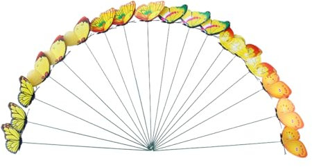 Mipcase 24pièces Tuteurs pour Plantes Forme De Lépidoptère Artificiel Décoration pour Jardin Terrasse Pelouse Pot De Fleurs avec Piquets Métalliques