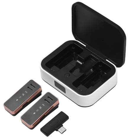 summina -Mikrofon BT-Ansteckmikrofon Mikrofon für Podcast Ansteckmikrofon Drahtloses Computermikrofon Mini-Wireless-Mikrofon für Mobiltelefone, 360° omnidirektionales Ansteckmikrofon mit Display-