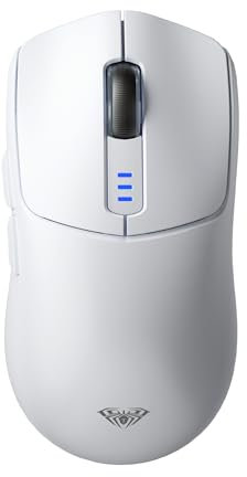 AULA SC580 Wireless Gaming Mouse,Tri-Mode Computer Mouse with 6 Adjustable DPI Levels Up to 12000,Lightweight Gaming Mice,Programmable Buttons,Rechargeable Wireless Mouse for Laptop (White)