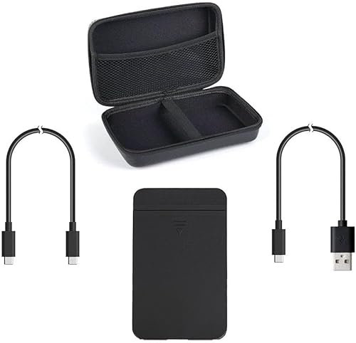 ezekers Tragbare 500GB externe Festplatte HDD mit Tasche - USB C & USB 3.0 für PC, Mac, Playstation, Android mit USB C und iPhone 15/16, TV, Xbox und Wii U - Dual Connector - Ultra Schnell (500GB)
