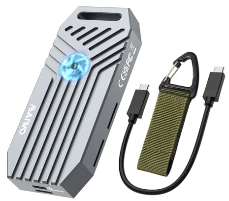 MAIWO 40Gbps NVMe SSD Enclosure, USB4 External Tool-Free NVMe Enclosure for 2280 M-Key,Compatible with Thunderbolt 4/3/USB4/USB C with Cooling Fan, Aluminum Alloy Shell ASM2464PD Chip