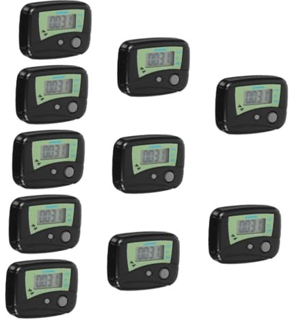 BIUDECO 10 Pièces Compteur De Distance à Pied Podomètre pour Marcher Compteur De Pas Numérique EUR De Pas Podomètre Clip sur EUR De Calories Black