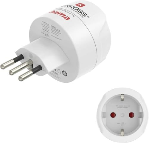 Hama 00223484 Adaptateur de Voyage Reiseadapter Typ J, L, N, 3-polig, für Die Schweiz, Italien und Brasilien