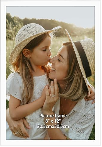 Ditwis Bilderrahmen 20x30 Weiß, Fotorahmen für 30x20 cm Fotos und Bilder, Wand- und Tischaufstellung, Modern Rahmen für Wohn-, Schlaf- und Büroräume