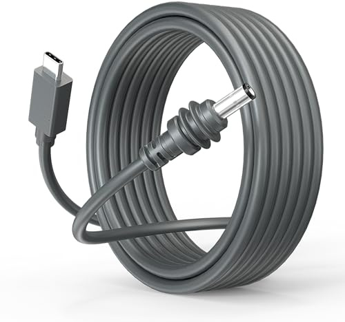 LUCMO Starlink - Cable de alimentación mini USB C a CC de 10 m, cable USB C de 12 V-24 V para banco de energía de 65 W-140 W, pequeño y portátil, Starlink Mini cable, color gris