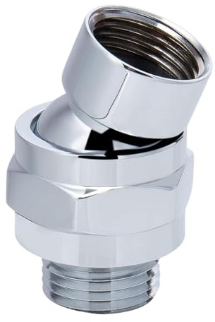LOVIVER Universal Swivel Joint Shower Nozzle Adapter, Direct Installation,Wall Mount Adjustable Joint Shower Head for Kitchen, Silver