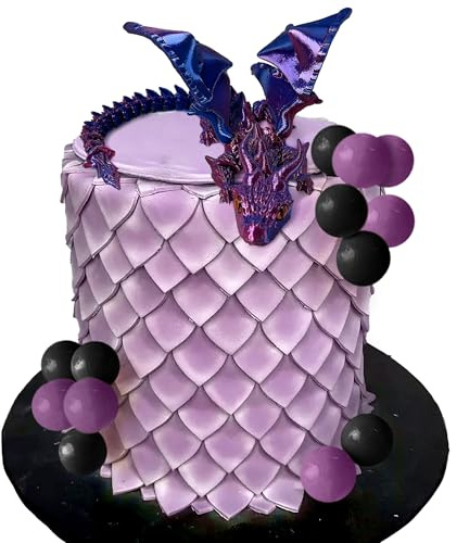Fantasy Purple 3D Dragon Cake Topper Dragon Eggs Cake Decoration