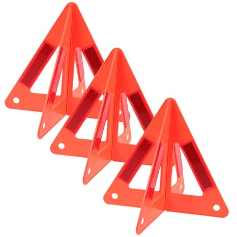 HIAKDOFT 3piezas Triángulos De Advertencia Plegables Reflectantes Para Emergencia Vial Con Estructura Estable y Alta Visibilidad Para Seguridad Carretera