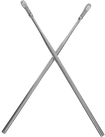 ROMISBABA 2 Stück Edelstahl Ohrreiniger Spiralförmig 11,5cm mit Rutschfestem Griff 360° Drehbar Sicher für Erwachsene Ohrenschmalzentferner für Zuhause und Reisen
