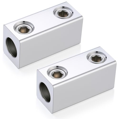 Blulu 2 Pack 4/0-6 AWG Dual Rated Splicer, Aluminum Splice/Reducer, Mechanical Connector, Ground Wire Connector, Silver