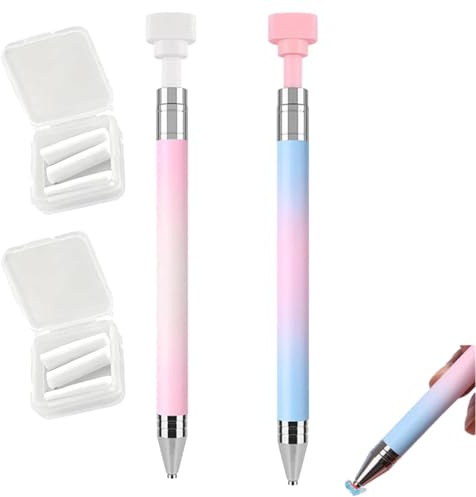 Stylo à cire rechargeable, stylo automatique pour peinture diamant sur ongles, stylo à cire à points pour loisirs créatifs, applicateur de strass, stylo à points rotatif et à pression, outil de nail