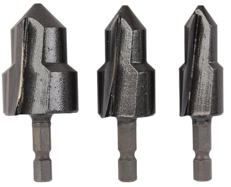 Set 3Pz Punte Trapanatrice Controsagomate, Acciaio Tungsteno, Attacco Esagonale 1/4 Pollice - Alta Durezza, Lunga Durata, Perfette per Plastica e Metallo