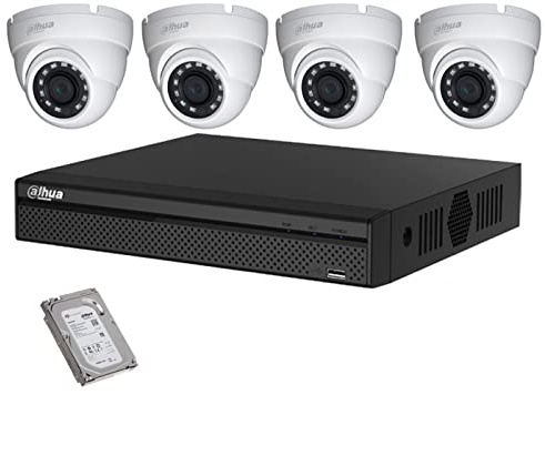 Kit vidéosurveillance 500Go DAHUA Full HD 4 caméras dômes de 2 Mpx