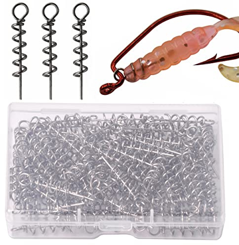 SHADDOCK Angeln Corkscrew Spiralen Set - 100stk Korkschrauben für Kunstköder Gummifische Jigs, Schraubgewinde für Gummifische, Gummiköder (M-100stk(35mm))