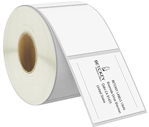 BETCKEY - 51mm x 38mm(2 in x 1,5 in) Perforées Étiquettes Thermiques pour Code-Barres et Adresse Compatible avec les imprimantes Zebra et autres [1 Rouleau/1000 Étiquettes]