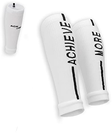 ACHORE Calf Manchons de compression unisexe pour mollet, Blanc., S