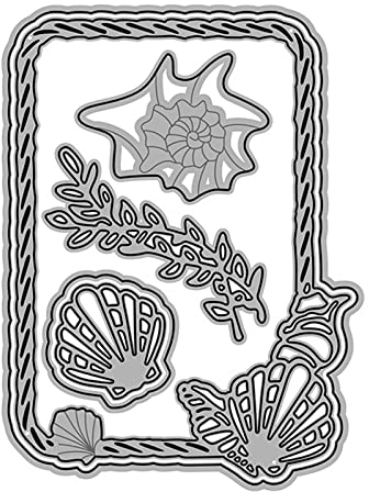 ECMQS Muschel Rahmen Stanzmaschine Stanzschablone, Scrapbooking Prägeschablonen Stanzformen Schablonen for Scrapbooking, Fotopapier, Karten, Craft Prägen DIY Herstellung Geburtstag Geschenk