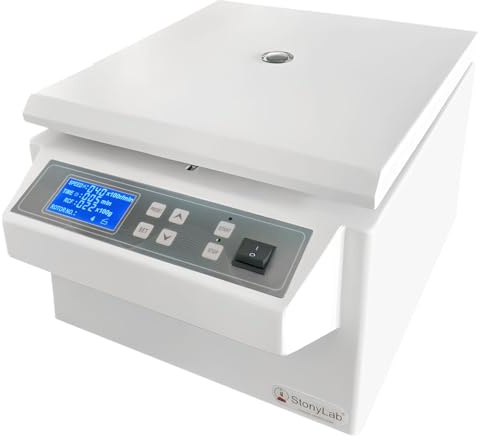 stonylab Centrifugeuse Basse Vitesse, 220V/60Hz, Centrifugeuse de Paillasse Numérique avec Une Vitesse Maximale de 4000 TR/MIN, Une Force Centrifuge Maximale de 2400xg, Rrotor D'angle 15 ml x 12
