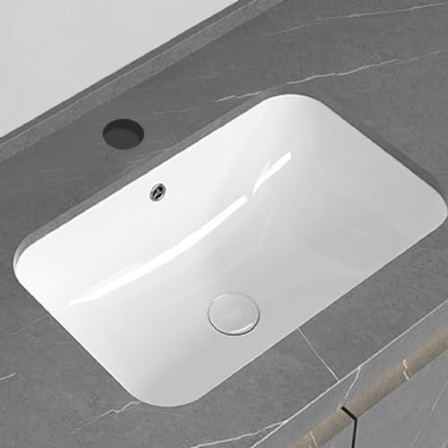 HPTHLY Bathroom Vessel Sink Undercounter Wash Basin Easy To Install Scratch To Resistant Sink Simple Washbasin For Apartment Home Hotel Restaurant RV Kitchen Powder Rooms