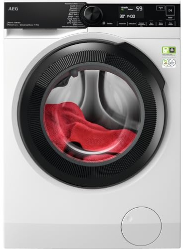 AEG Waschmaschine - Serie 8000 PowerCare- Faserschutz - UniversalDose Schublade für PODS - Auffrisch- & Nachlegefunktion - 8kg - Leise - Mengenautomatik - 1400 U/Min - Vollwasserstopp - LR8EG75480
