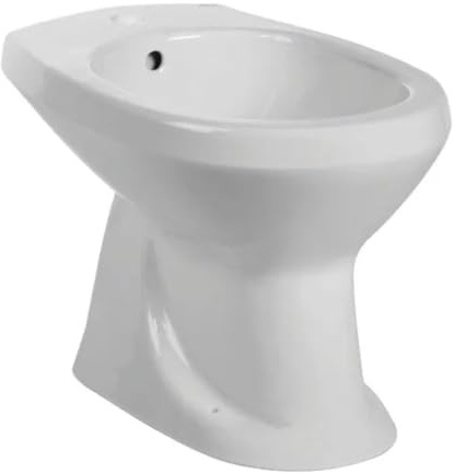 Barbottina Bidet a Terra in Ceramica Bianca Serie Tris