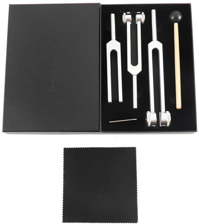 NEWFUN Stimmgabel,Stimmgabel Neurologie,Stimmgabel 440 Hz,Set von 3 Stimmgabeln (128Hz、256Hz、512Hz) für Klangtherapie Gewichtete Stimmgabel Geeignet für Meditation