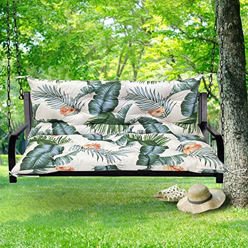 Garden Bench Cushion 2/3/4 Seater - Waterproof Outdoor Patio Swing Cushion with Backrest, Sun-Resistant & Easy to Clean, Perfect for Porch, Hammock, Garden Furniture (Hawaiian Style, 150*100*10cm)