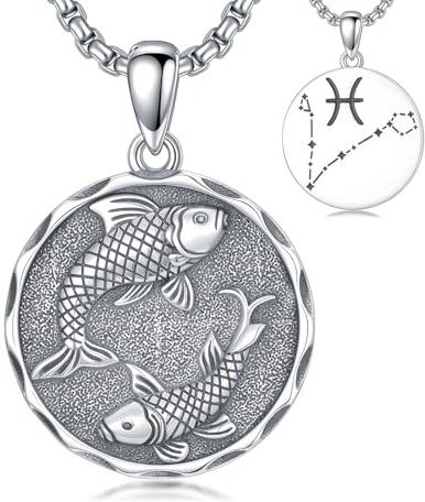 PROESS Sternzeichen Halskette 925 Sterling Silber Sternenkonstellations Anhänger Horoskop Astrologie Schmuck Ideales Geburtstags Geschenk für Männer Frauen Weihnachten