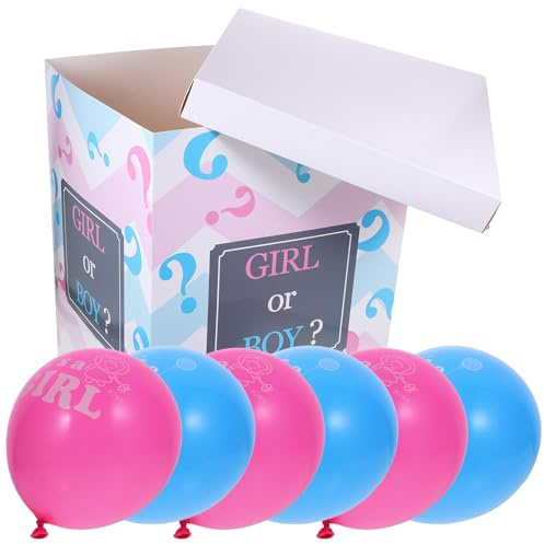 GAROZATION Scatola per Palloncini Gender Reveal Palloncini Rosa e Azzurri Set Decorativo per Festa Shower Accessorio Fotografico per Rivelazione del Sesso del Nascituro