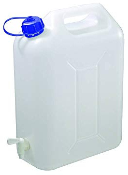 Garrafa de 15 litros para agua (con grifo), para acampada, vacaciones