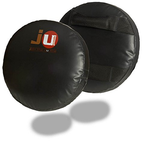 Ju-Sports Rund Pratze 1 STK. I Aus Kunstleder I Sehr leicht & perfekt im Handling I Mit 2 Schlaufen für optimalen Halt I Kampfsport Zubehör I Ø 27cm