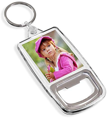 Personalised Photo Gift Acrylic Bottle Opener Keyring 45 x 35 mm | Passport Size (Pack of 25)