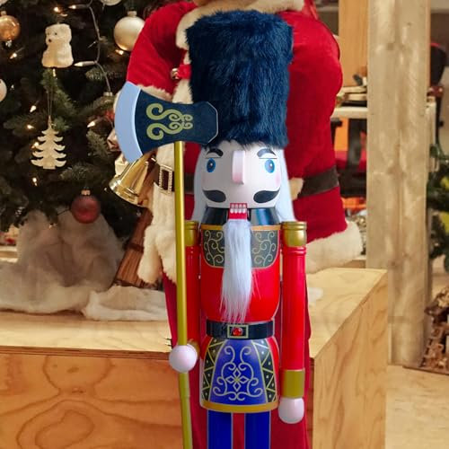 CDL XL/5 pies/150 cm/5 pies/5 pies/150cm tamaño Natural Grande/Gigante Rojo Navidad de Madera Cascanueces Rey y Ornamento de Soldado muñeca Regalo Escaparate/Casa Decorativo K12