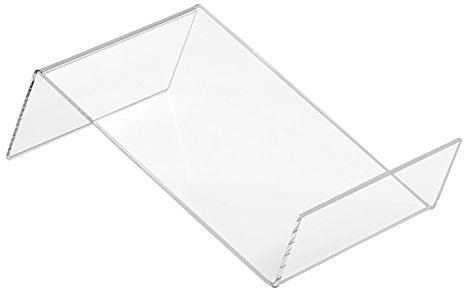 Zeigis - DIN A6 Buchstütze Flach aus Acrylglas - Transparenter Buchständer | UV-beständiges Acryl, kein vergilben, glänzende Seitenkanten, geneigt, für Bücher oder andere Waren und Produkte