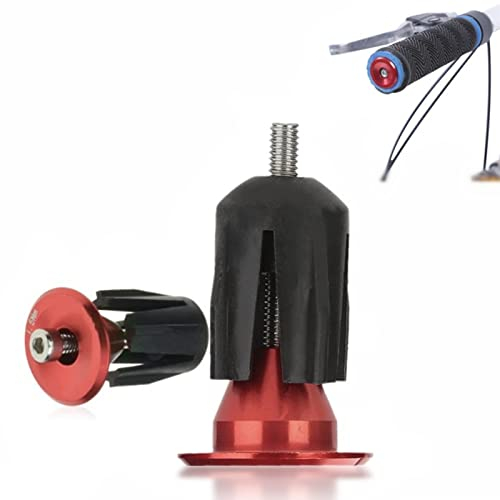 Lenkerendkappe, Aluminiumlegierung Fahrrad Lenker Griff Bar End Stecker Kappe Teile für die meisten Fahrräder Straße (1 Paar) (Rot)