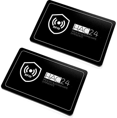 2er Set RFID Blocker Karte Geldbeutel NFC Schutzkarte Portemonnaie Störsender Card Geldbörse Kreditkarten Reisepass Kartenschutz