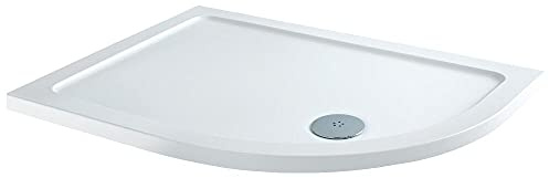 MILANO White Low Profile Right Hand Offset Quadrant Shower Tray 1200x800mm