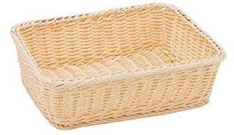 SWEET HOME Cestino Pane grissini Rettangolare in Vimini plastificato cod.CA00071PL cm 33x26,5x9,5h by Varotto & Co.