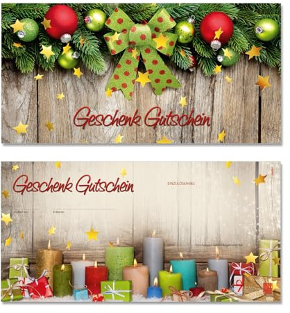 GESCHENKGUTSCHEINcom by POS-HAUER. 100 Gutscheine, blanko zum selbst Ausfüllen. Für Weihnachten. Formulare für Gewerbebetriebe, Einzelhandel.