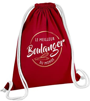 Fabulous Sac de Gym en Coton Rouge Le Meilleur Boulanger du Monde Artisan Boulangerie Patisserie Pain 12 Litres