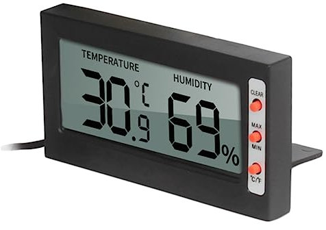 Angoily Pet Reptile Thermometer Hygrometer Für Eidechsen Geckos Schlangen Und Schildkröten Digitale Temperatur Feuchtigkeitsmessung Mit Großem Lcd-display Für Terrarium Und Innenräume
