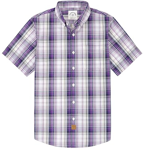 Dubinik® Chemise Homme Manches Courtes Carreaux De Travail Poche Casual Été Chemisette Homme Bouton Chemise Carreaux Homme