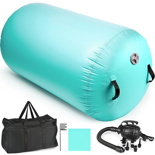 Diealles Shine Gonflable Air Roller, 100x60cm Rouleau de Gymnastique, Rouleau d’Air avec Pompe Électrique & Sac de Transport, Cylindre à air Gymnastique Roll pour Entraînement Yoga
